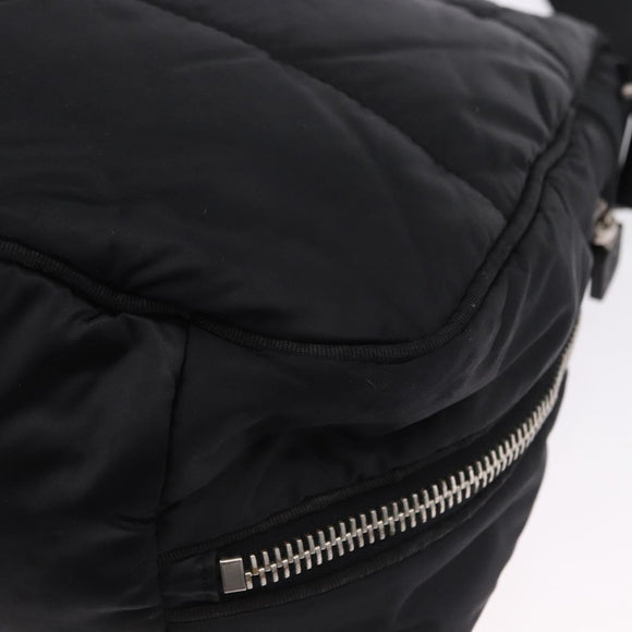 CHANEL Sports Line Shoulder Bag Nylon Black Silver CC Auth bs36495