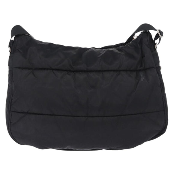 CHANEL Sports Line Shoulder Bag Nylon Black Silver CC Auth bs36495