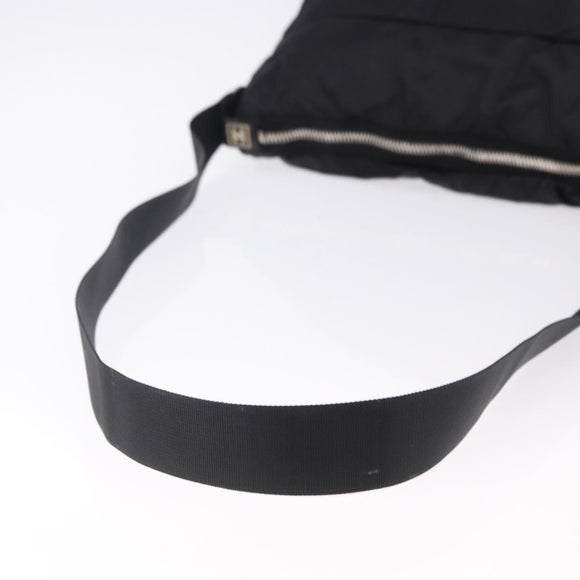 CHANEL Sports Line Shoulder Bag Nylon Black Silver CC Auth bs36495