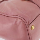 Miu Miu Hand Bag Leather Pink Gold Auth bs36498A-10