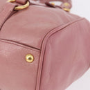 Miu Miu Hand Bag Leather Pink Gold Auth bs36498A-11