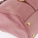 Miu Miu Hand Bag Leather Pink Gold Auth bs36498A-12