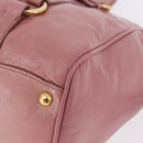 Miu Miu Hand Bag Leather Pink Gold Auth bs36498A-13