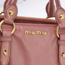 Miu Miu Hand Bag Leather Pink Gold Auth bs36498A-14