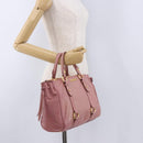 Miu Miu Hand Bag Leather Pink Gold Auth bs36498A-23