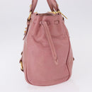 Miu Miu Hand Bag Leather Pink Gold Auth bs36498A-4