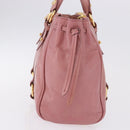 Miu Miu Hand Bag Leather Pink Gold Auth bs36498A-5