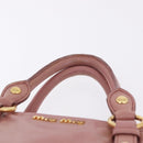 Miu Miu Hand Bag Leather Pink Gold Auth bs36498A-8