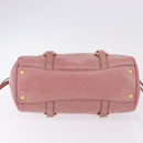 Miu Miu Hand Bag Leather Pink Gold Auth bs36498A-9