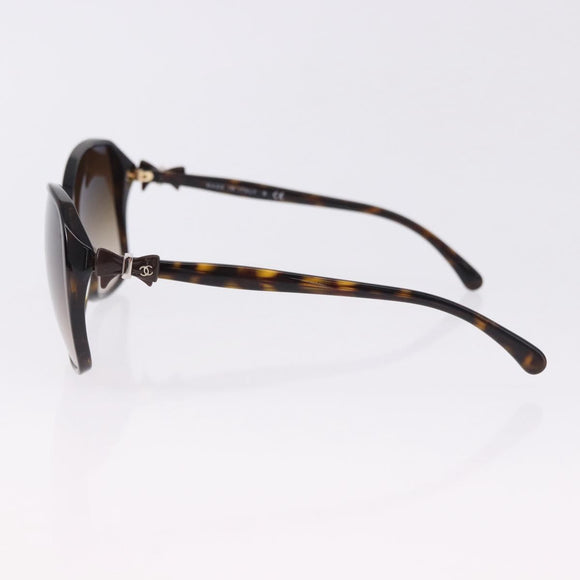 CHANEL Sunglasses Plastic Black CC Auth bs36501