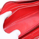 CHANEL Matelasse Camelia Long Wallet Lamb Skin Red Gold CC Auth bs36502-19