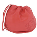 LOEWE Anagram Shoulder Bag Leather Pink Gold Auth bs36503A-1