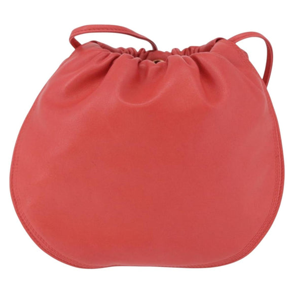 LOEWE Anagram Shoulder Bag Leather Pink Gold Auth bs36503A
