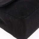 CHANEL Matelasse Chain Shoulder Bag Cotton Black Gold CC Auth bs36504-10
