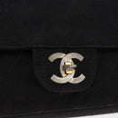 CHANEL Matelasse Chain Shoulder Bag Cotton Black Gold CC Auth bs36504-14