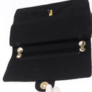 CHANEL Matelasse Chain Shoulder Bag Cotton Black Gold CC Auth bs36504-15