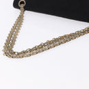 CHANEL Matelasse Chain Shoulder Bag Cotton Black Gold CC Auth bs36504-7