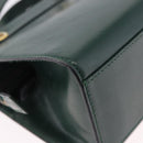 CELINE Hand Bag Leather 2way Green Gold Auth bs36506-17