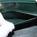 CELINE Hand Bag Leather 2way Green Gold Auth bs36506-23