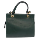 CELINE Hand Bag Leather 2way Green Gold Auth bs36506-2