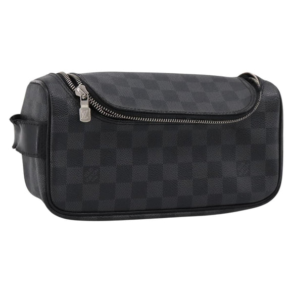 LOUIS VUITTON Damier Grafitte C Cracking Pouch Clutch Bag N47625 LV Auth bs36509