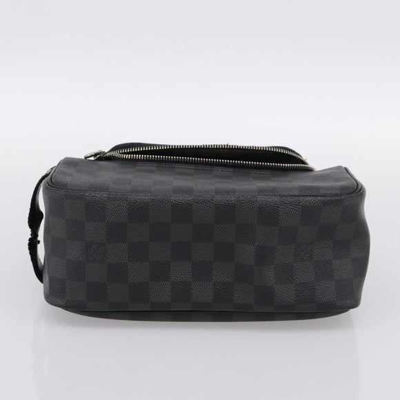 LOUIS VUITTON Damier Grafitte C Cracking Pouch Clutch Bag N47625 LV Auth bs36509