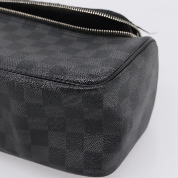 LOUIS VUITTON Damier Grafitte C Cracking Pouch Clutch Bag N47625 LV Auth bs36509