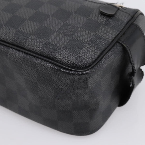 LOUIS VUITTON Damier Grafitte C Cracking Pouch Clutch Bag N47625 LV Auth bs36509
