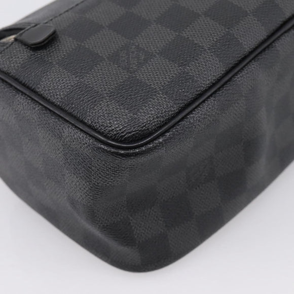LOUIS VUITTON Damier Grafitte C Cracking Pouch Clutch Bag N47625 LV Auth bs36509