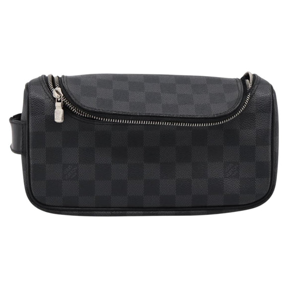 LOUIS VUITTON Damier Grafitte C Cracking Pouch Clutch Bag N47625 LV Auth bs36509