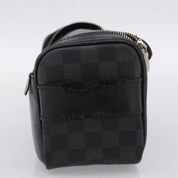 LOUIS VUITTON Damier Grafitte C Cracking Pouch Clutch Bag N47625 LV Auth bs36509