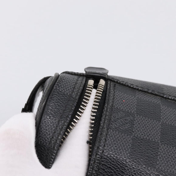 LOUIS VUITTON Damier Grafitte C Cracking Pouch Clutch Bag N47625 LV Auth bs36509