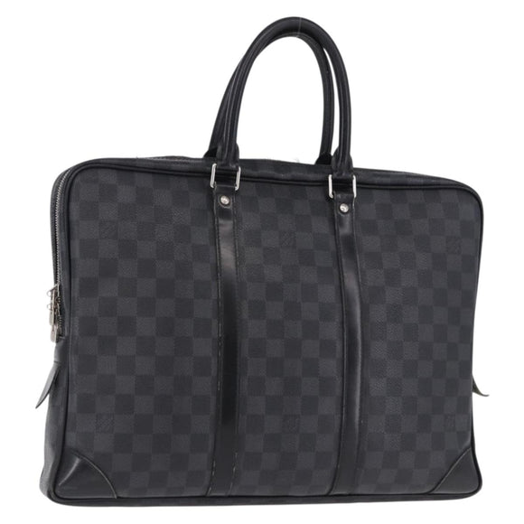 LOUIS VUITTON Damier Graphite Porte Documents Voyage Bag N41125 LV Auth bs36510