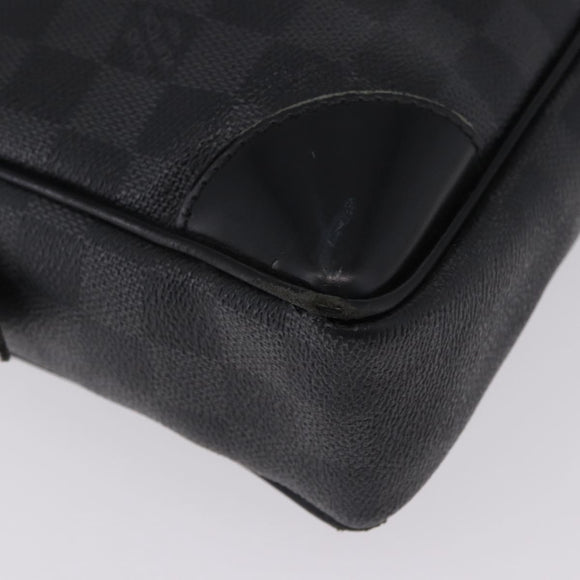 LOUIS VUITTON Damier Graphite Porte Documents Voyage Bag N41125 LV Auth bs36510