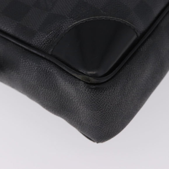 LOUIS VUITTON Damier Graphite Porte Documents Voyage Bag N41125 LV Auth bs36510