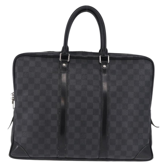 LOUIS VUITTON Damier Graphite Porte Documents Voyage Bag N41125 LV Auth bs36510