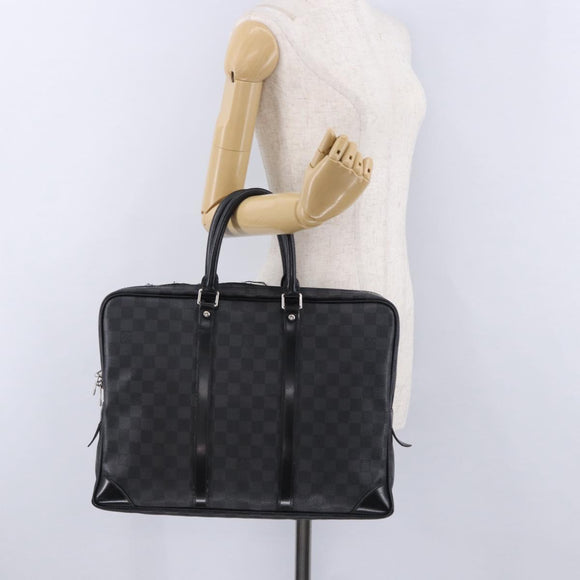 LOUIS VUITTON Damier Graphite Porte Documents Voyage Bag N41125 LV Auth bs36510