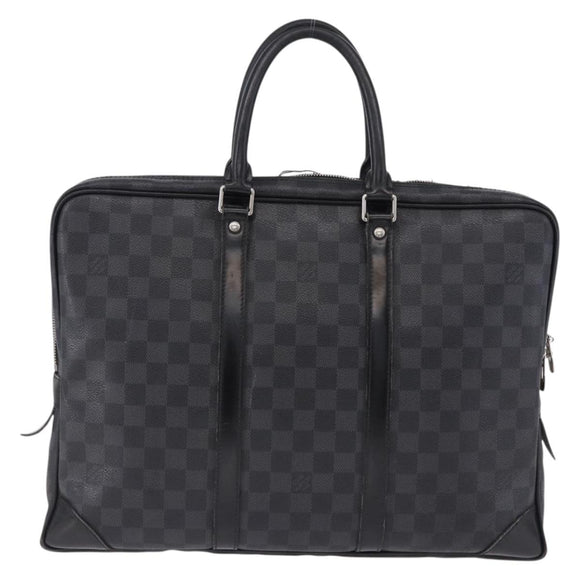 LOUIS VUITTON Damier Graphite Porte Documents Voyage Bag N41125 LV Auth bs36510