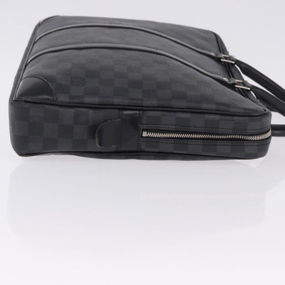 LOUIS VUITTON Damier Graphite Porte Documents Voyage Bag N41125 LV Auth bs36510