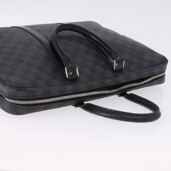 LOUIS VUITTON Damier Graphite Porte Documents Voyage Bag N41125 LV Auth bs36510