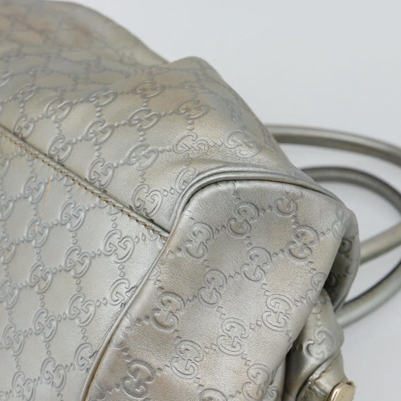 GUCCI GG Canvas Guccissima Bag Leather 2way Silver Gold 223974 Auth bs36514