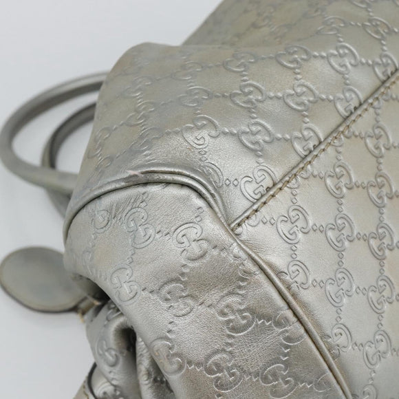 GUCCI GG Canvas Guccissima Bag Leather 2way Silver Gold 223974 Auth bs36514