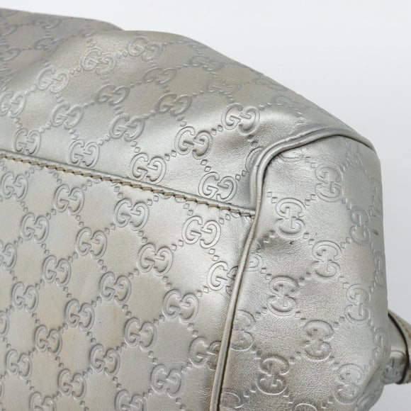 GUCCI GG Canvas Guccissima Bag Leather 2way Silver Gold 223974 Auth bs36514