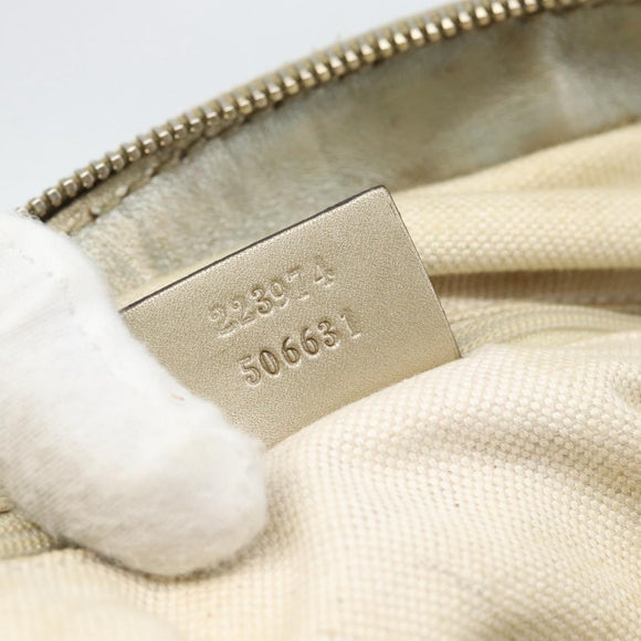 GUCCI GG Canvas Guccissima Bag Leather 2way Silver Gold 223974 Auth bs36514