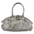 GUCCI GG Canvas Guccissima Bag Leather 2way Silver Gold 223974 Auth bs36514-13