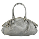 GUCCI GG Canvas Guccissima Bag Leather 2way Silver Gold 223974 Auth bs36514-2