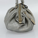 GUCCI GG Canvas Guccissima Bag Leather 2way Silver Gold 223974 Auth bs36514-3