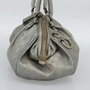 GUCCI GG Canvas Guccissima Bag Leather 2way Silver Gold 223974 Auth bs36514-4