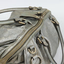 GUCCI GG Canvas Guccissima Bag Leather 2way Silver Gold 223974 Auth bs36514-6