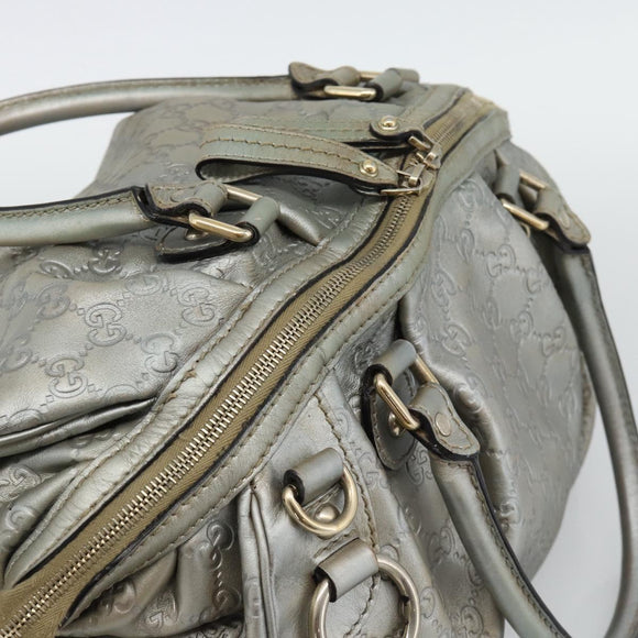 GUCCI GG Canvas Guccissima Bag Leather 2way Silver Gold 223974 Auth bs36514